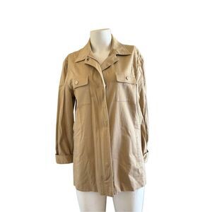 Evan Picone women's L light brown tan utility blazer sporty coat vintage 90s saf